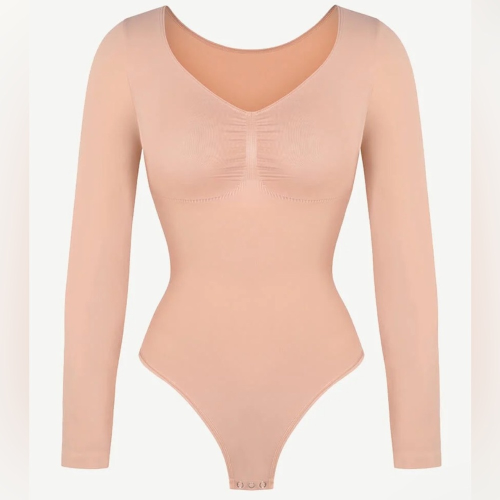 Long Sleeve Seamless Body Shaping Bodysuit.